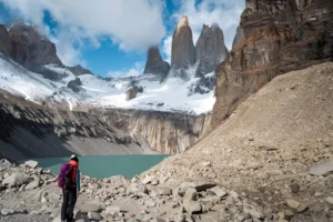 Torres del Paine National Park Patagonia Chile mountains and glacier lake