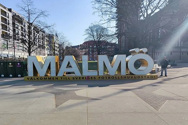 Things to do in Malmö — Malmö city sign in Stortorget square, Sweden